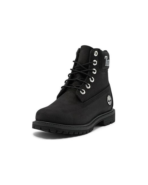 Timberland Black (Wmns) 6 Inch Premium Waterproof Boots Nubuck With Logo'