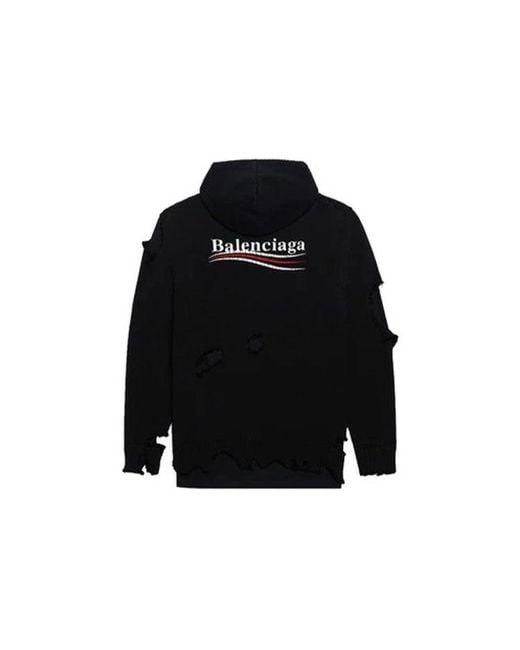 Balenciaga Blue Political Campaign Destroyed Hoodie