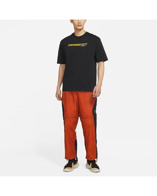 Nike Black 23 Engineered Alphabet Printing Sports Training Short Sleeve T-Shirt for men