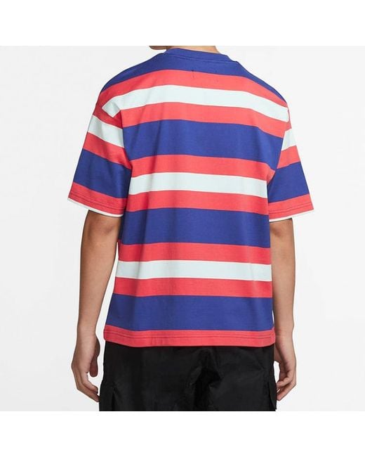Nike Blue Sport Dna Hbr Stripe Short Sleeve for men