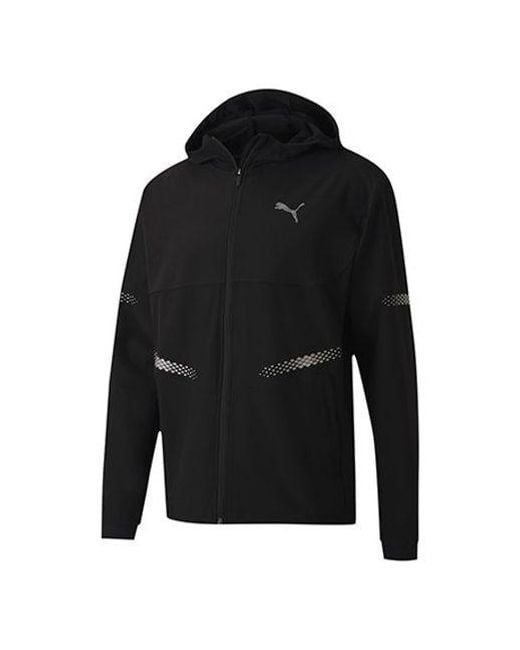 PUMA Black Runner Id Hooded Jacket for men