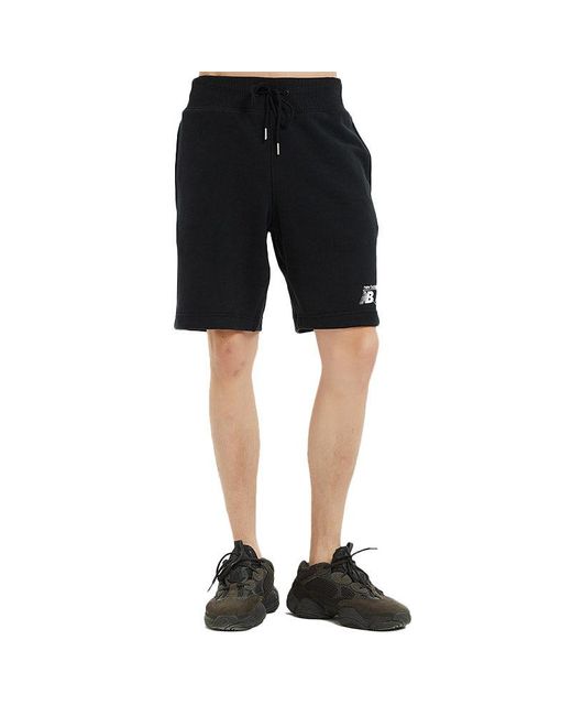New Balance Black Basic Cotton Shorts for men