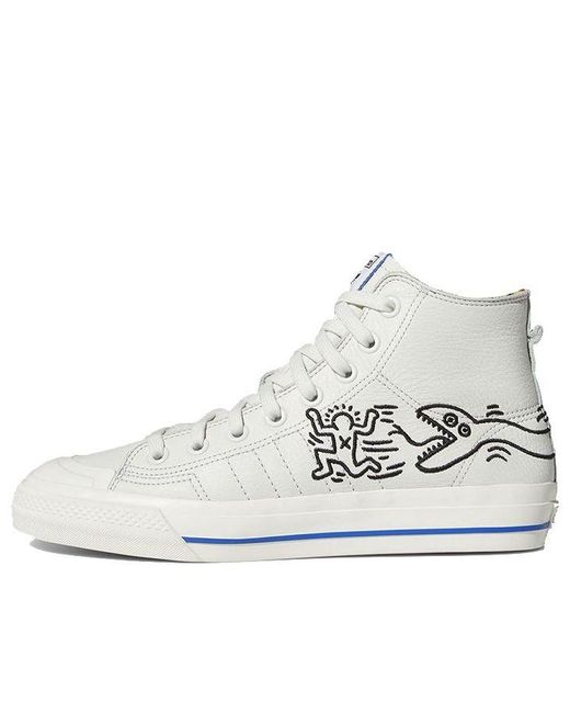 Adidas White X Keith Haring Nizza Hi Rf 'Pop Art' for men