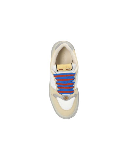 Gucci White Screener Gg Leather Sneakers for men