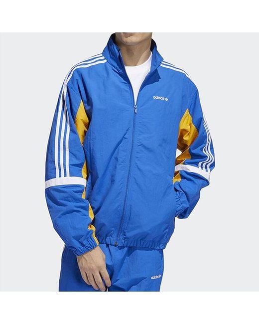 Adidas Blue Originals Globe Tt Sports Woven Jacket for men