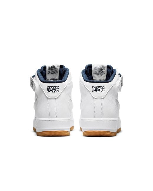 Nike White Air Force 1 Mid Jewel Qs 'Nyc for men
