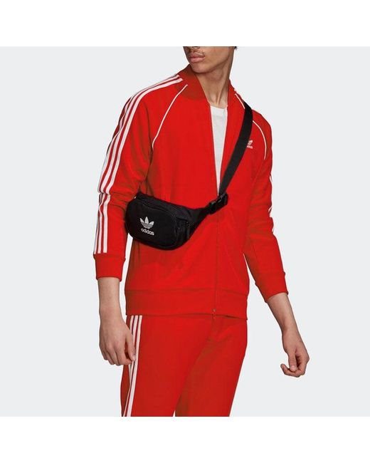 Adidas Red Originals Logo Casual Breathable Sports Side Stripe Jacket for men