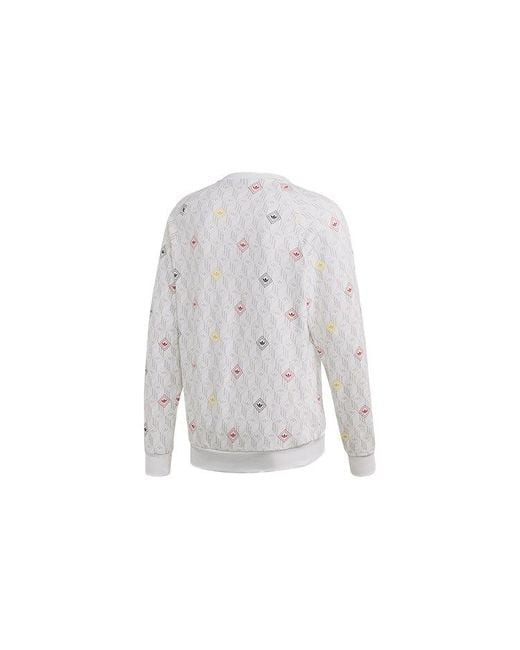 Adidas Gray Originals Version Logo Printing Casual Sports Round Neck Pullover Long Sleeves for men