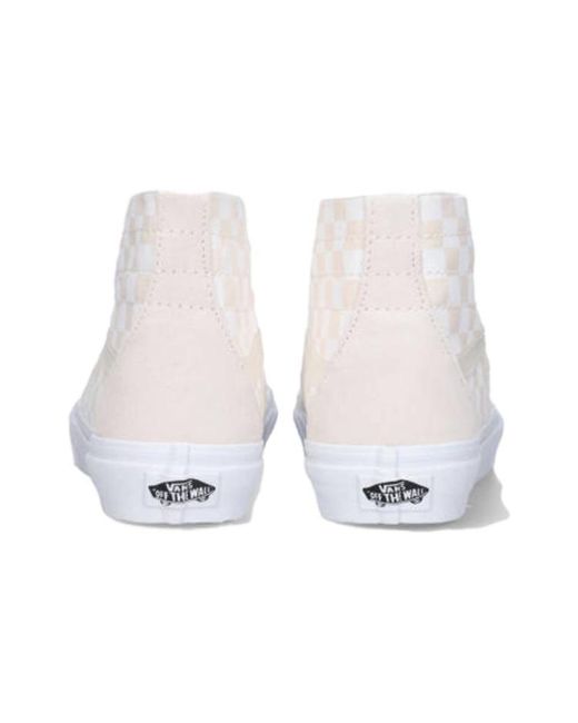 Vans White Crystal Sidestripe Sk8-Hi Tapered Shoe Checkerboard' for men