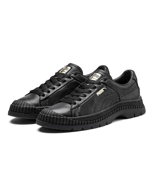 PUMA Black (Wmns) Utility Leather Sneakers