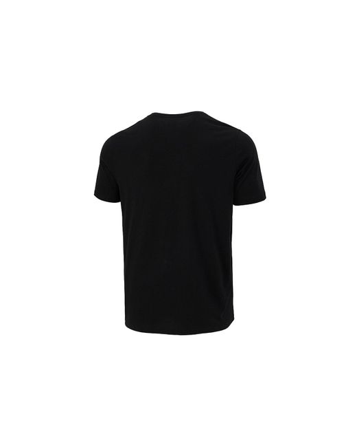PUMA Black Contrasting Colors Logo Printing Round Neck Short Sleeve for men