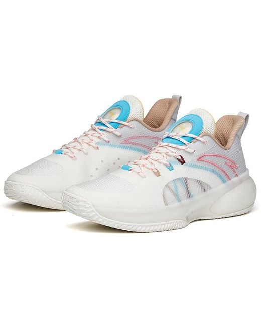 Anta White Cement Bubble Basketball Shoes Multi' for men