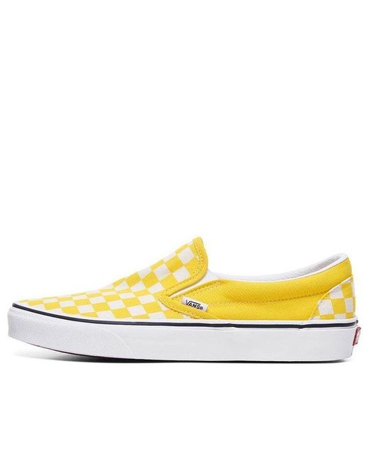 Vans Yellow Classic Slip-On 'Checkerboard for men