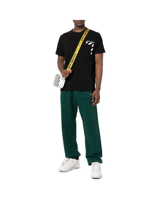 Off-White c/o Virgil Abloh Black Ss22 Stripe Alphabet Printing Short Sleeve Version for men