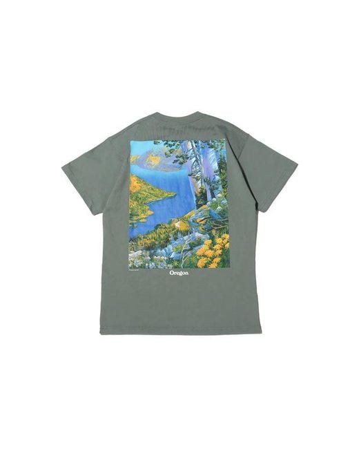 Nike Green Acg Crater Lake Sports Printing Pattern Round Collar for men