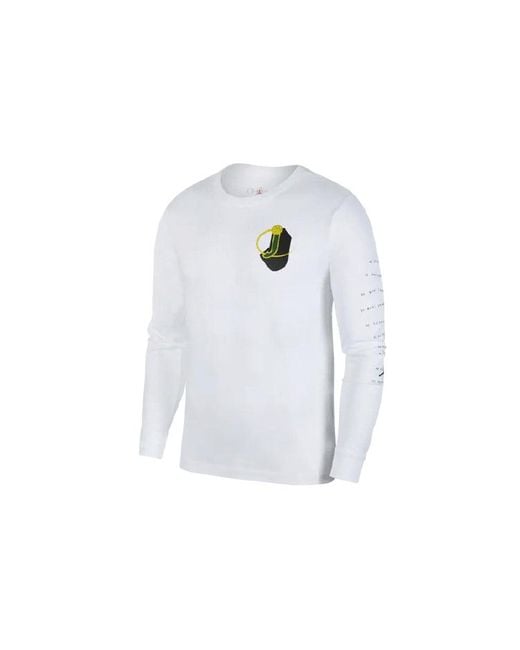 Nike White Legacy Aj10 Alphabet Logo Printing Long Sleeves for men