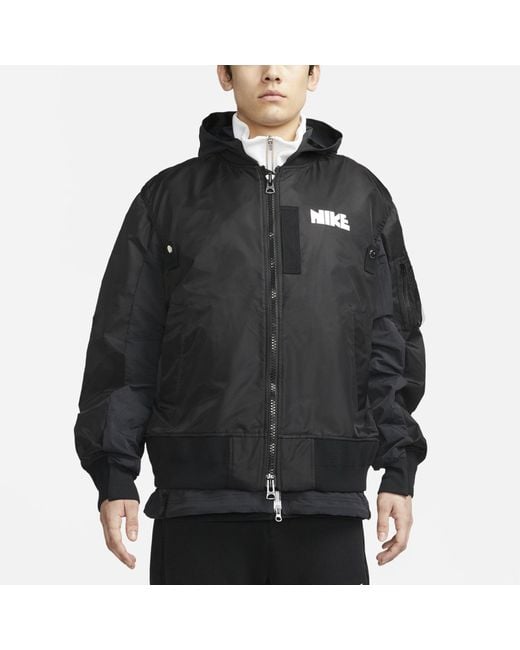 Nike X Sacai Double Layer Contrasting Hooded Jacket Asia Sizing in