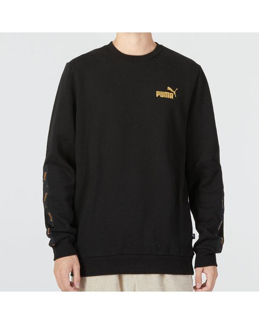 PUMA Black Ess Metallic Logo Sweater for men