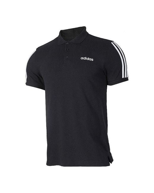 Adidas Black Casual Sports Breathable Short Sleeve Polo Shirt for men