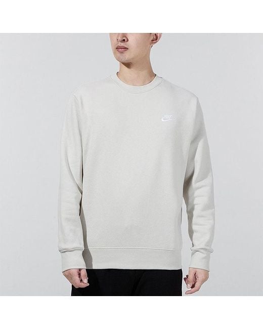 Nike White Logo Casual Sports Round Neck Pullover for men