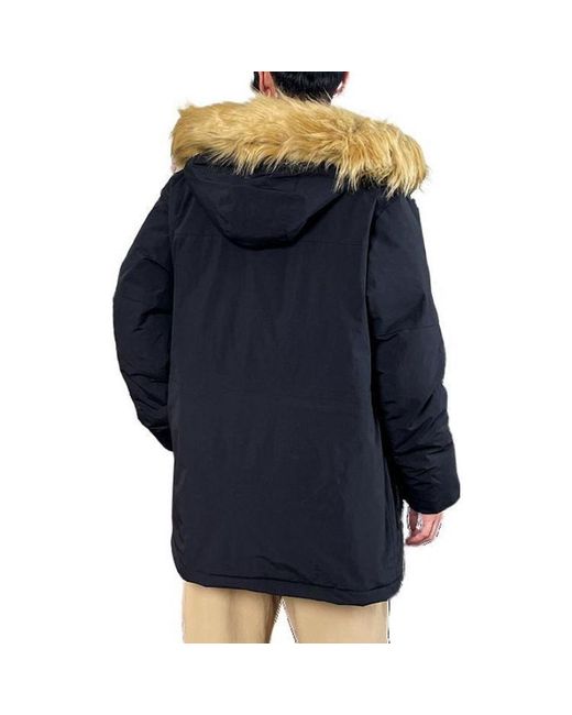New Balance Blue Warm Hooded Down Jacket for men