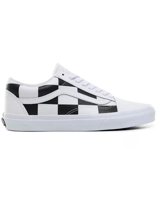 Vans White Old Skool 'Leather Check' for men