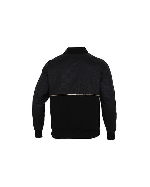 PUMA Black Luxe Jacket Logo Casual Sports Knit Stand Collar Asia Sizing for men