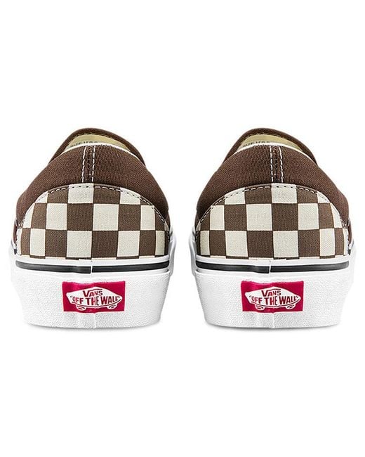 Vans Brown Classic Slip-On 'Checkerboard for men