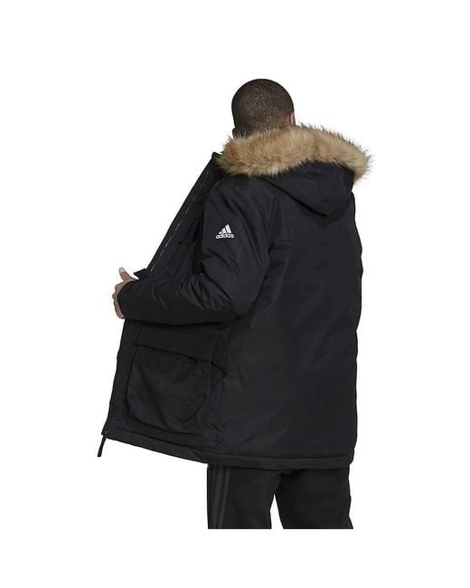 Adidas Blue Utilitas Hooded Parka Jacket for men
