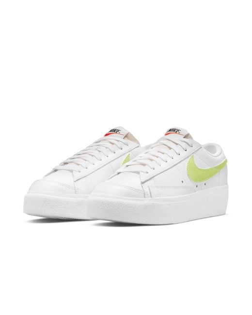 Nike White (Wmns) Blazer Low Platform Light Lemon Twist'