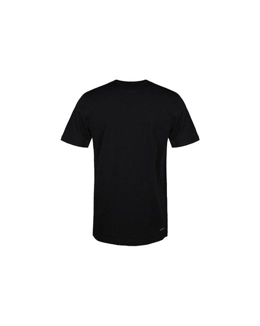 Adidas Black Basketball Sports Alphabet Round Neck Short Sleeve for men