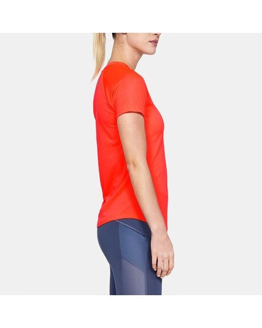 Under Armour Red (Wmns) Qualifier Hexdelta Round-Neck