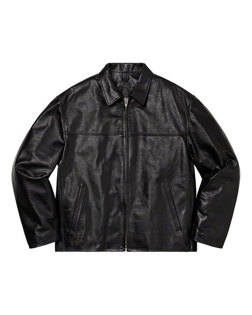 Supreme Black X Yohji Yamamoto Leather Work Jacket for men