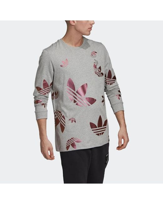 Adidas Purple Originals Athleisure Casual Sports Round Neck Pullover Long Sleeves for men