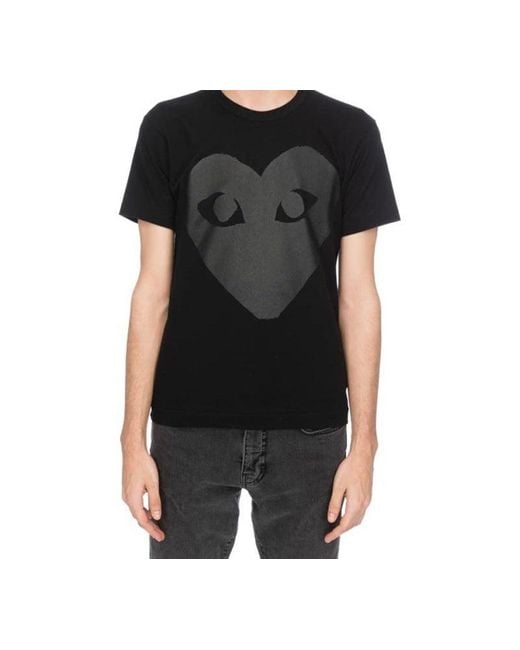 COMME DES GARÇONS PLAY Black Heart Shape Printing Short Sleeve Tee for men