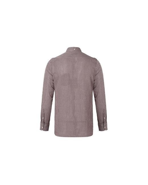 Burberry Brown Plaid Full Print Long Sleeves Shirt Pink for men
