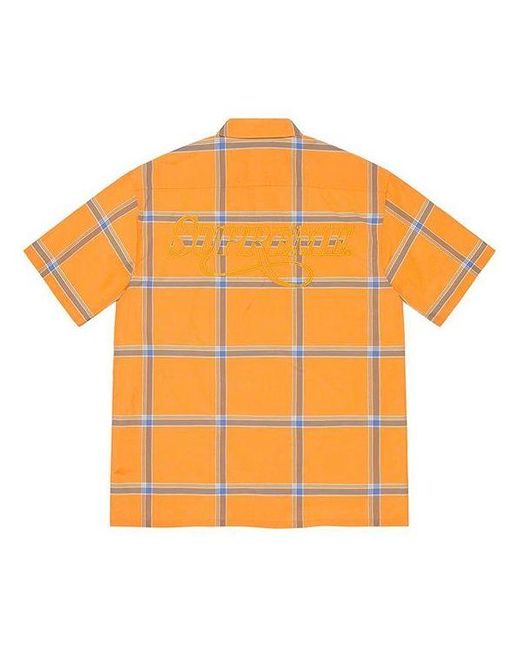 Supreme Orange Lightweight Plaid S for men