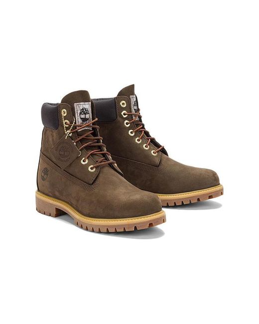 Timberland Brown Premium 6 Inch Waterproof Boots 'Dark Nubuck' for men