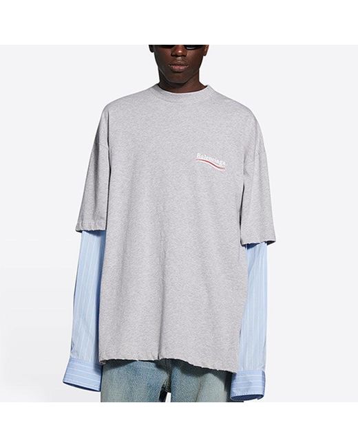 Balenciaga Blue Political Campaign Layered T-Shirt for men