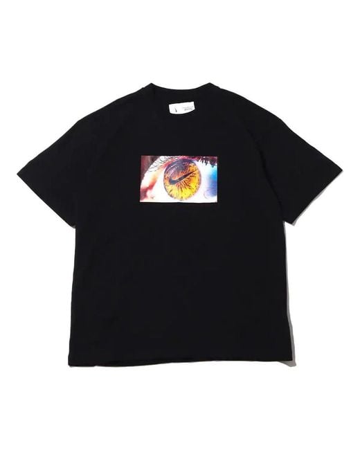 Nike Black Eye Pattern Logo Printing Round Neck Casual Short Sleeve T-Shirt for men