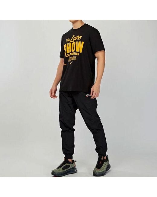 Nike Black Los Angeles Lakers Mantra Dri-Fit Nba Short Sleeve for men