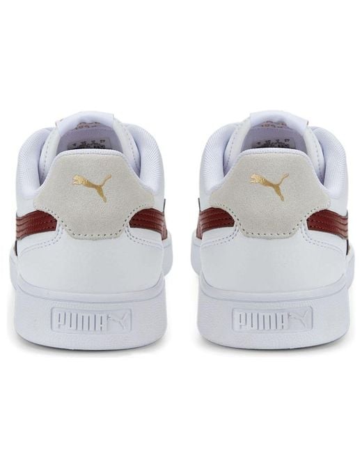PUMA White Shuffle Trainers Burgundy' for men