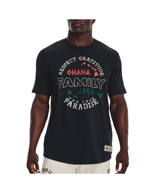 Under Armour Black Project Rock Family T-Shirt for men