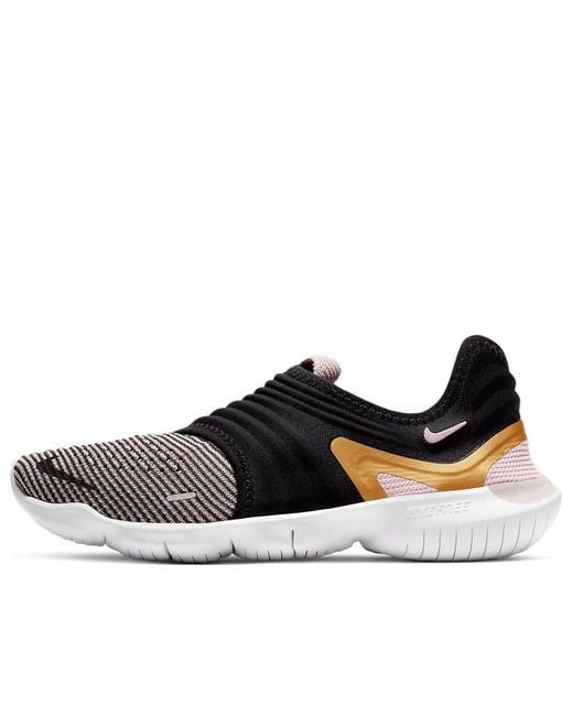 Nike Black (Wmns) Free Rn Flyknit 3.0 For/Golden