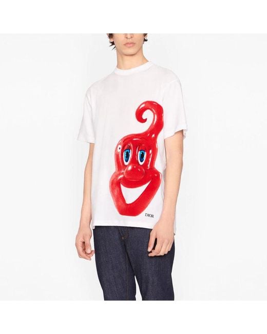 Dior Red X Kenny Scharf Limited Printing Short Sleeve for men