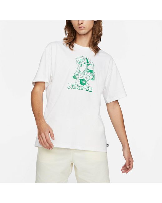 Nike Blue Sb Skateboard Sports Printing Loose Knit Short Sleeve for men