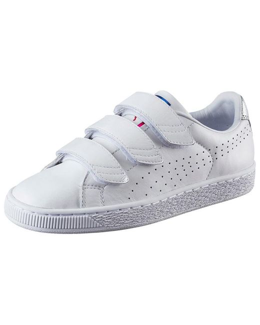 PUMA White (Wmns) Basket Strap