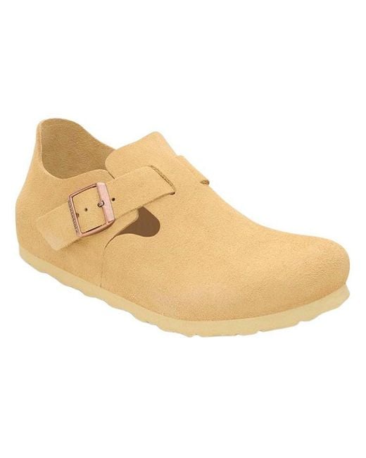 Birkenstock Natural London Suede Leather Narrow Fit Shoes 'Latte Cream' for men