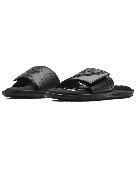 Under Armour Black Ignite 6 Graphic Strap Slide for men