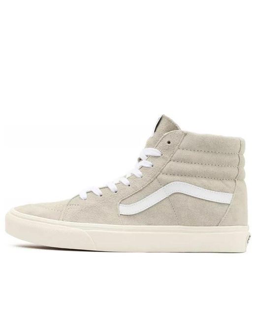 Vans White Sk8-Hi 'Pig Suede